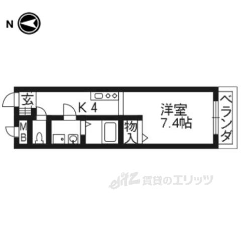 グラン上桂(ワンルーム/3階)の間取り写真