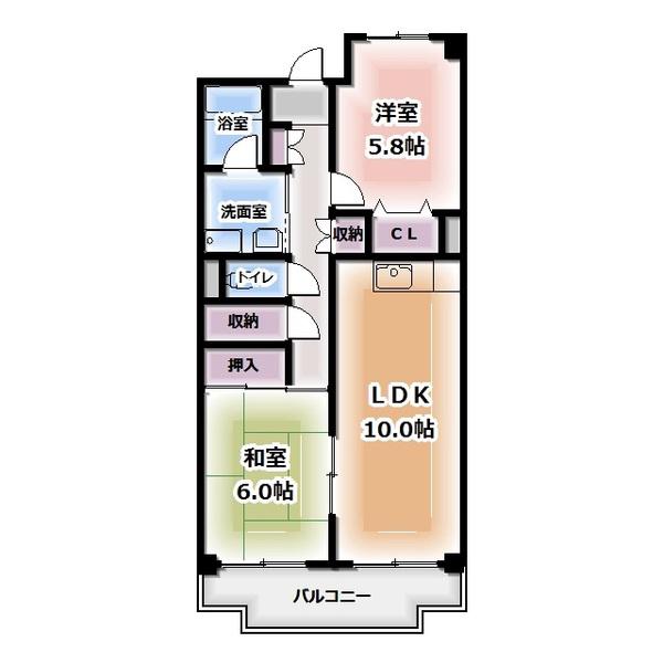 COZY・128(2LDK/5階)の間取り写真