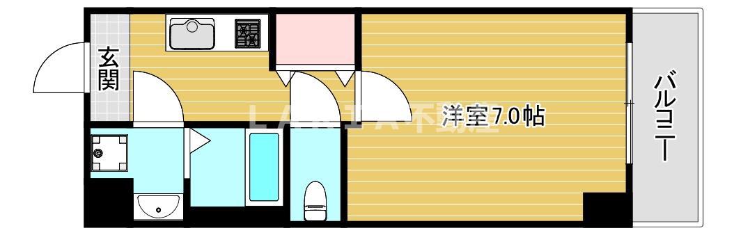 ステイブルコート 弁天町(1K/4階)の間取り写真