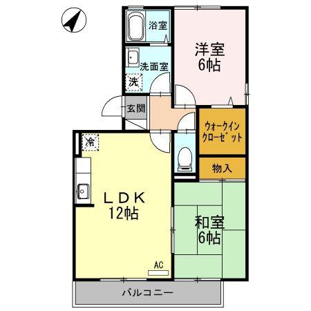 ガーデンハウス藤井A棟(2LDK/3階)の間取り写真