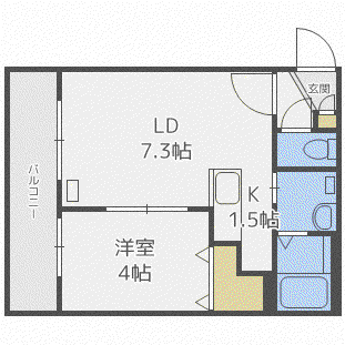 TSUBAKI SQUARE静修学園前(1LDK/3階)の間取り写真