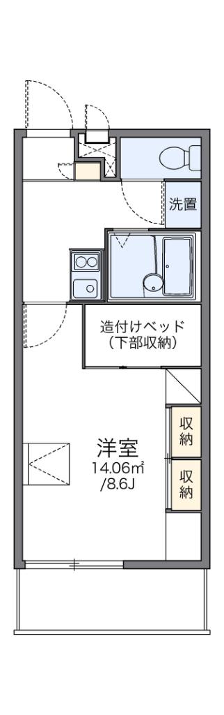 レオパレスクレール(1K/1階)の間取り写真