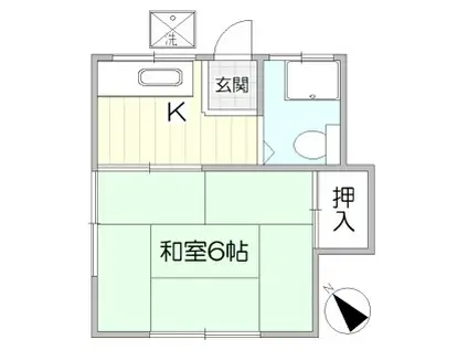 めじろ荘(1K/2階)の間取り写真