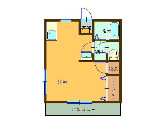 ラフォーレ前橋(1K/1階)の間取り写真
