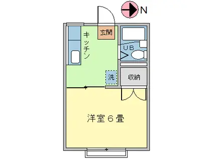 エステ-トピア白倉(1K/1階)の間取り写真