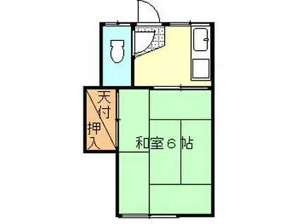 北戸荘(1K/1階)の間取り写真