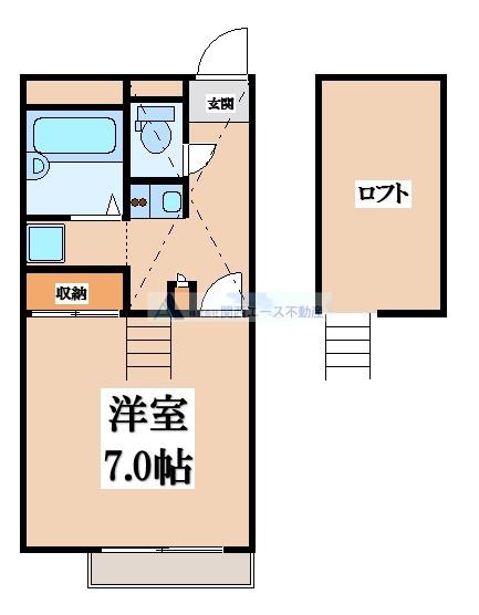 レオパレスタチバナ(1K/2階)の間取り写真
