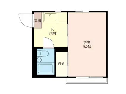 リコーハイツ(1K/2階)の間取り写真