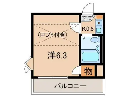 福島第3マンション(1K/2階)の間取り写真