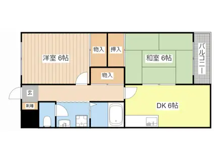 SS-ARK9(2DK/2階)の間取り写真
