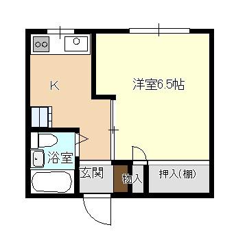 マンション・サニーセブン(1K/2階)の間取り写真