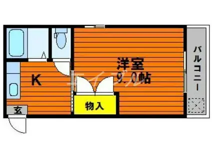 リトルハイム青江 I(1K/3階)の間取り写真