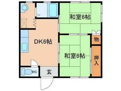 コーポマコト(2DK/1階)の間取り写真