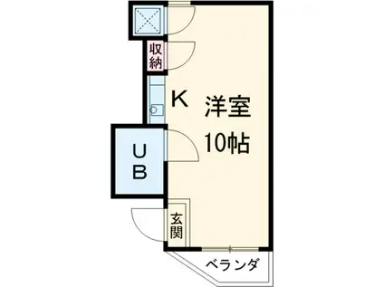 打中スカイマンションI(ワンルーム/2階)の間取り写真