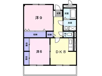 ファミリーステイツ2(2DK/2階)の間取り写真