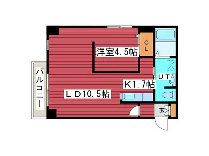 リトルズさっぽろ福住(1LDK/7階)の間取り写真