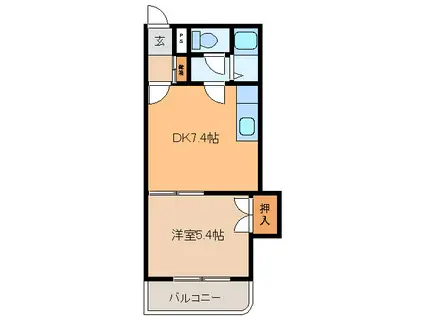 コーポラスYOSHITO(1DK/4階)の間取り写真