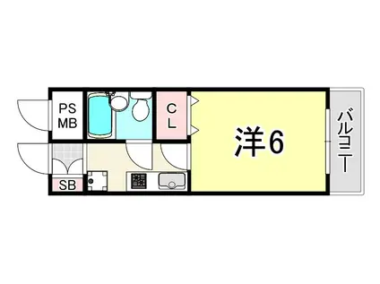 クレストJ塚口(1K/2階)の間取り写真