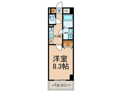 マ・メゾンコンフォールⅡ(1K/4階)の間取り写真