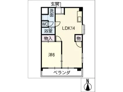 カームハイツNAWA(1LDK/2階)の間取り写真