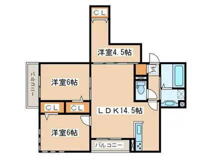 CASA FLORESTA(3LDK/3階)の間取り写真