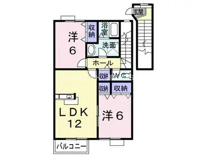サニ-プロムナ-ドII(2LDK/2階)の間取り写真