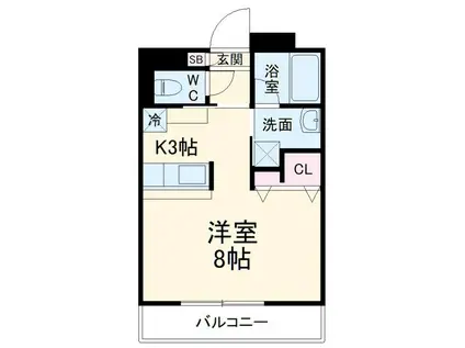 AKII八芳(ワンルーム/4階)の間取り写真
