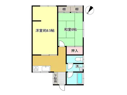 鈴木アパート(2K/1階)の間取り写真