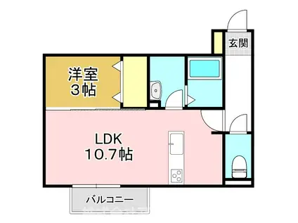 プレステージIII(1LDK/1階)の間取り写真