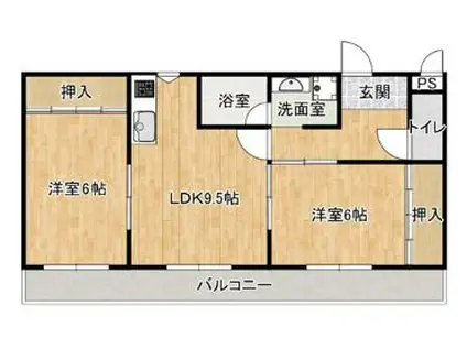 メルシー大塚(2LDK/2階)の間取り写真