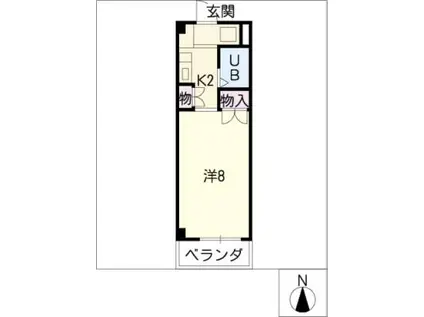 STUDIO・M岩倉(1K/2階)の間取り写真