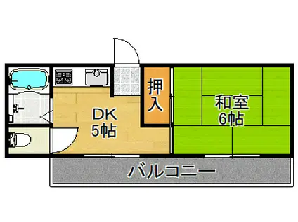 岩本マンション(1DK/4階)の間取り写真