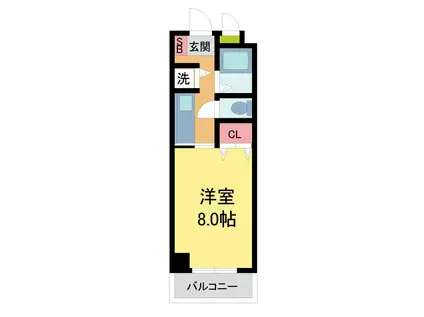 タケダビル95(1K/6階)の間取り写真