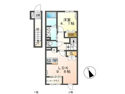 スターテラスII東川口(1LDK/2階)の間取り写真