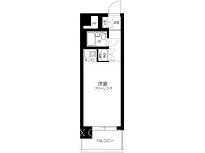 モナークマンション柿の木坂(ワンルーム/2階)の間取り写真