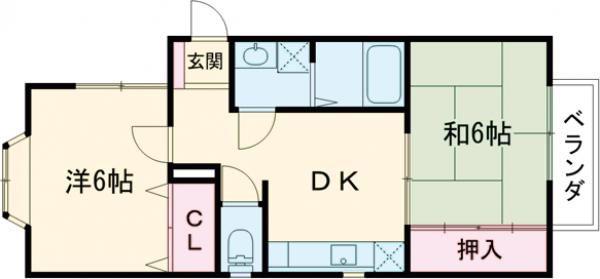 ルミール(2DK/1階)の間取り写真