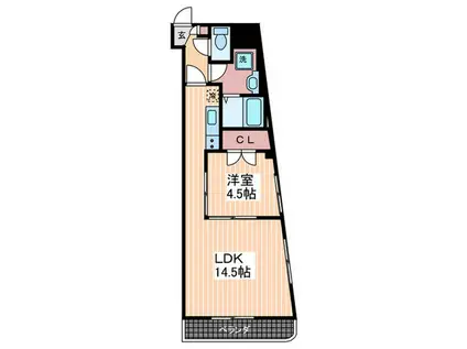 第5メゾン舟入本町(1LDK/6階)の間取り写真