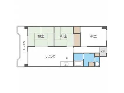 條野ビル(3LDK/3階)の間取り写真