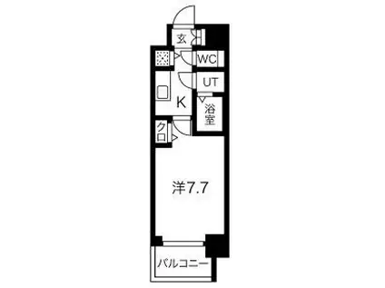 ポルト・ボヌール塚本(1K/3階)の間取り写真