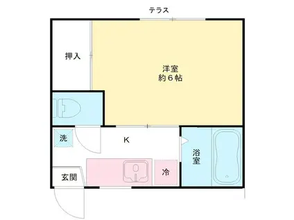 コーポサファイア(1K/1階)の間取り写真