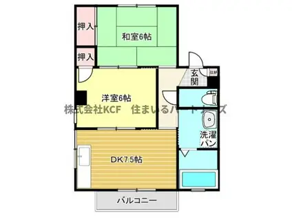 MKハイツ1号館(2DK/4階)の間取り写真