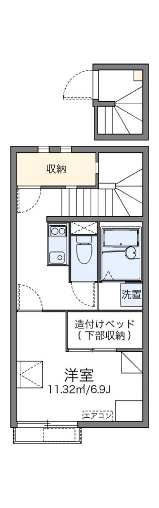 レオネクストベルシオン(1K/2階)の間取り写真