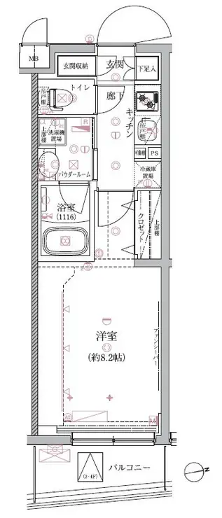 クレイシア祐天寺 3階階 間取り