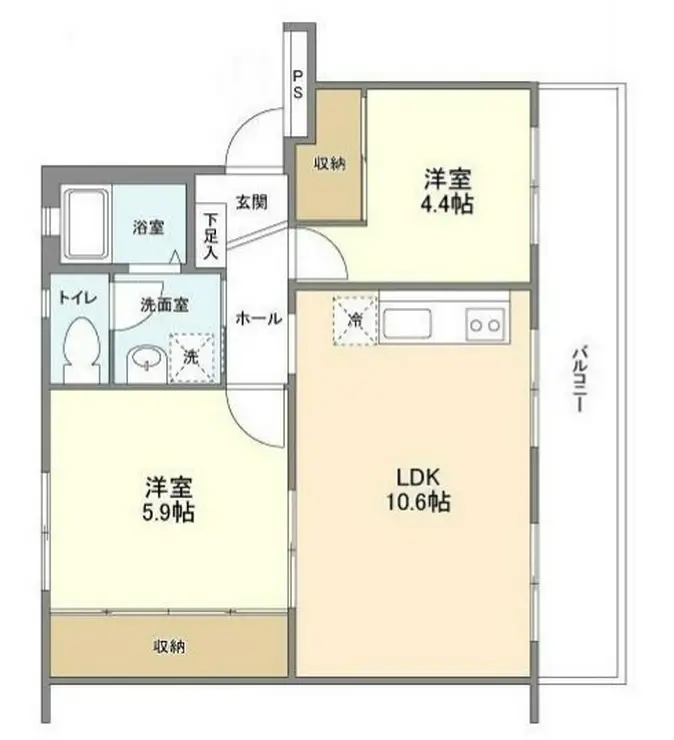 市ヶ谷加賀町アパートA棟 3階階 間取り
