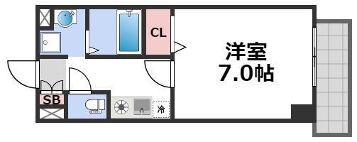 Mプラザ今里弐番館(1K/9階)の間取り写真