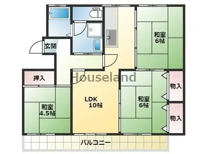 ネスタ花山(3DK/2階)の間取り写真