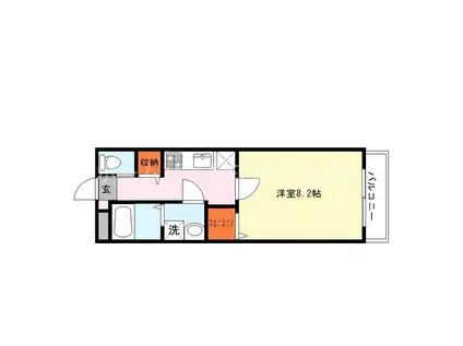 サニーコート花園(1K/1階)の間取り写真