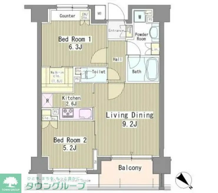 リベルテ月島 2階階 間取り