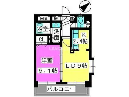 サン・トルース駅南(1LDK/4階)の間取り写真