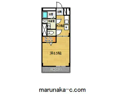 LILY(1K/1階)の間取り写真